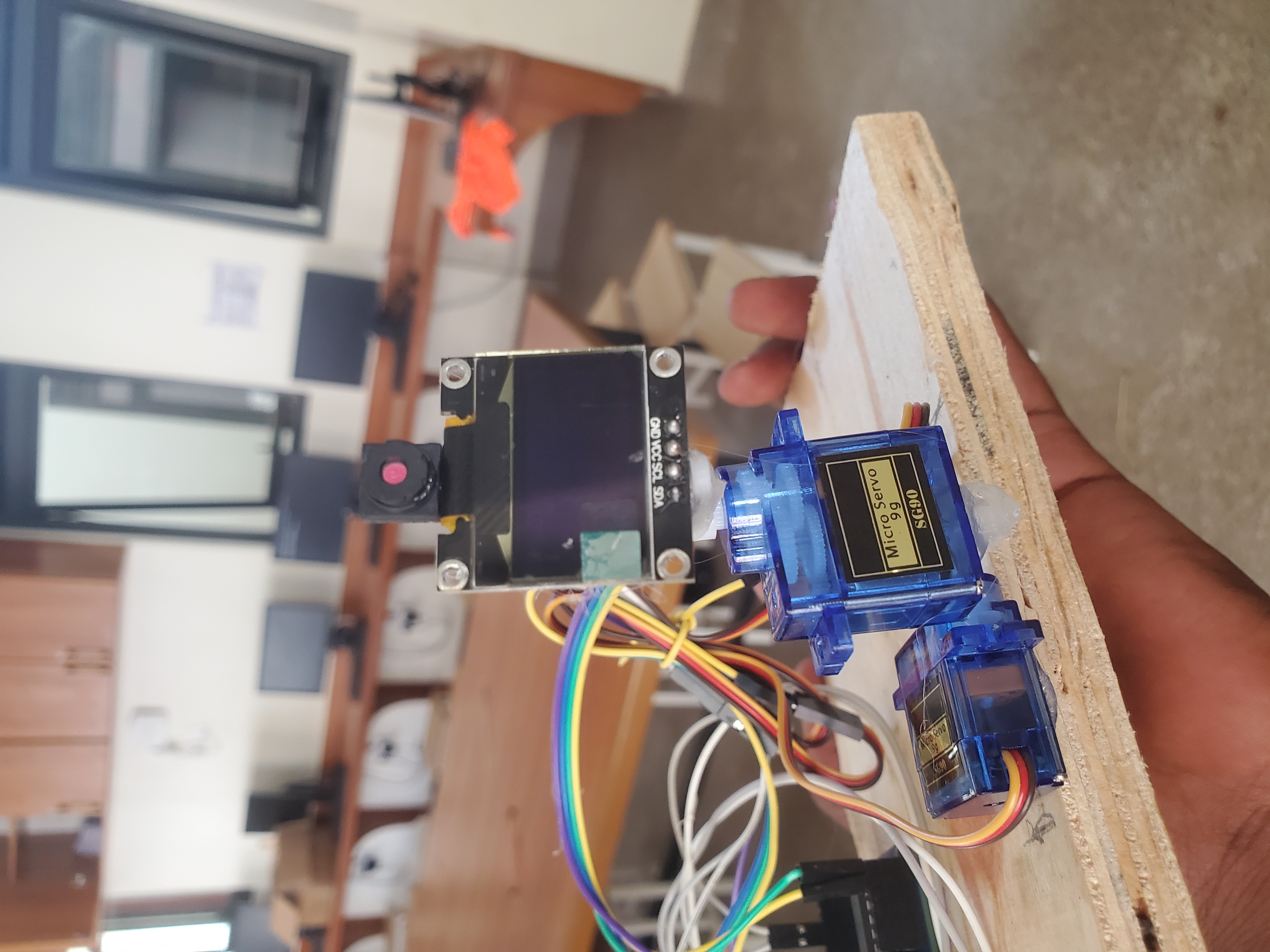 Students building robots